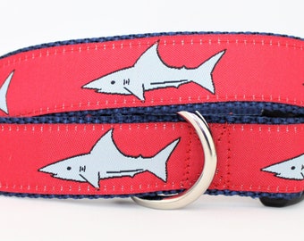 Beach Biscuit® Shark Red Dog Collar - Multiple Sizes