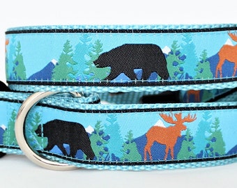 Bear & Moose Dog Collar - Multiple Sizes