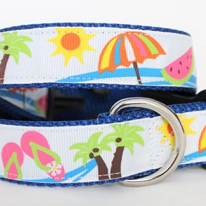 Beach Days 1&quot; Dog Collar