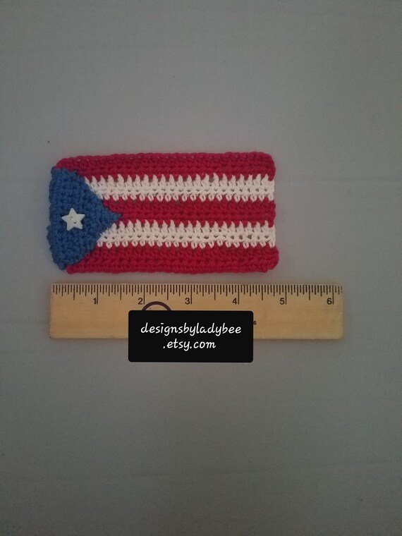 Price Reduced On Large Flag Puerto Rico Hand Crocheted Flag Etsy