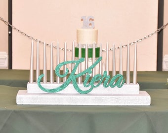 Sweet 16, Bar Mitzvah, Bat Mitzvah, Name Stand, Candle Ceremony, Candleboard, Candleholder, Candelabra