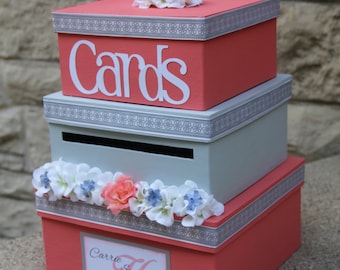 Coral Gray Wedding Etsy