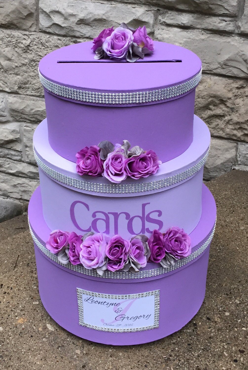 Wedding Card Box Wedding Card Holder 3 Tier Round Lilac Etsy