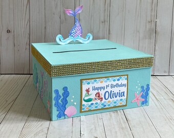 1 tier Cardbox, Mermaid, Birthday