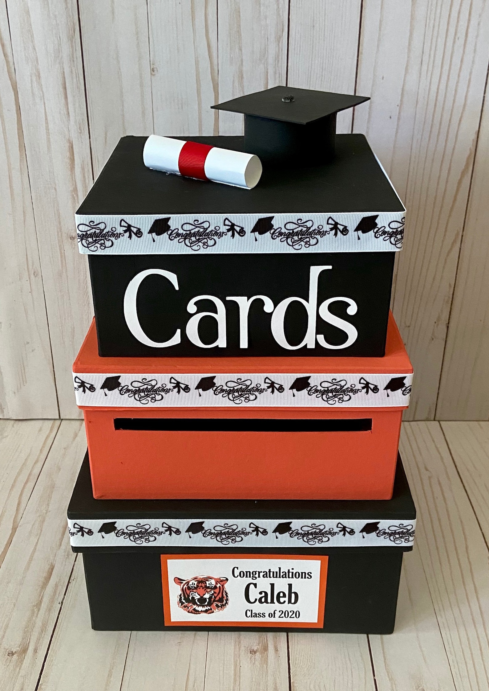 custom-graduation-card-box-3-tier-card-holder-square-etsy