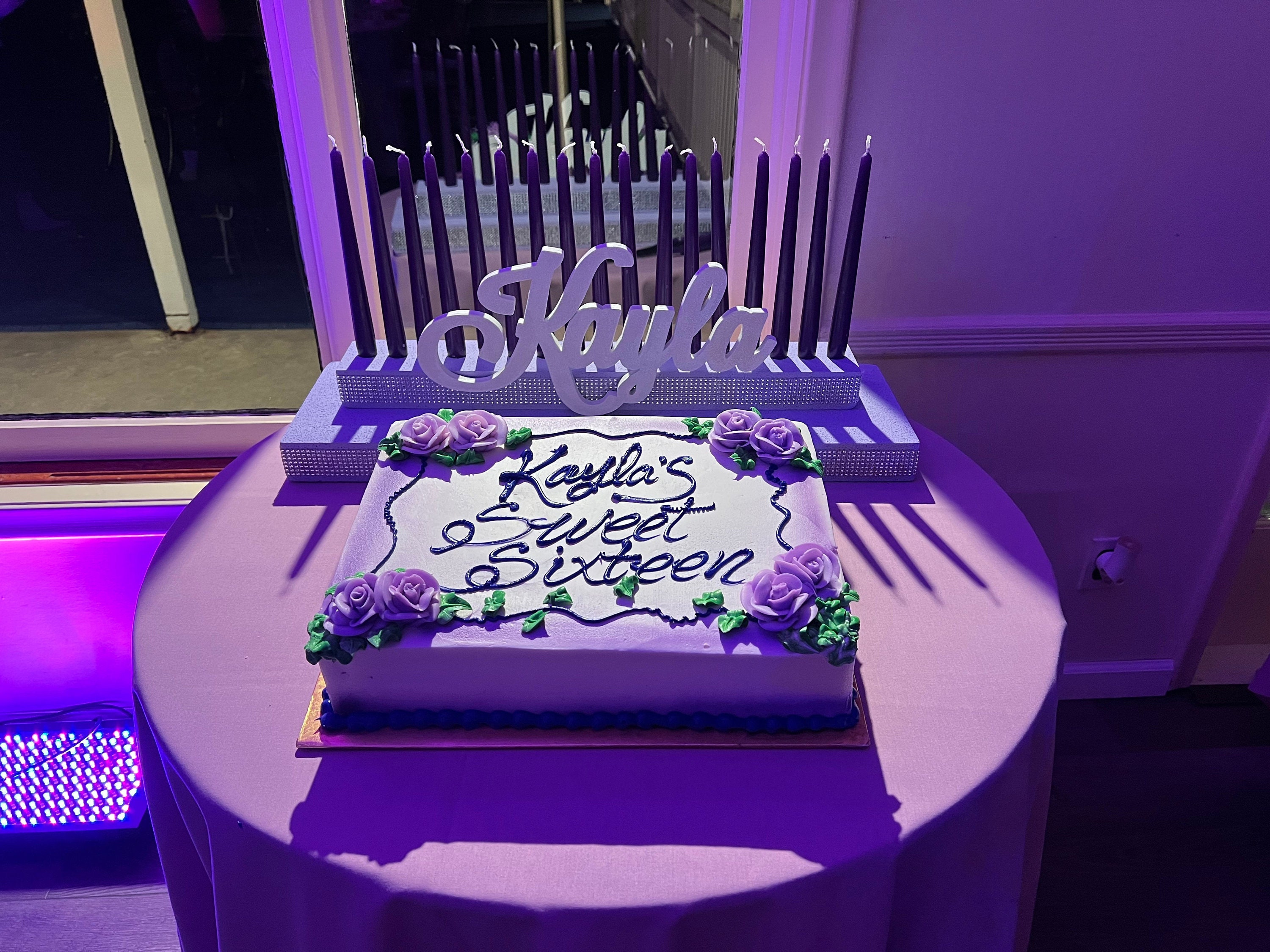 Sweet 16 Bar Mitzvah Bat Mitzvah Name Stand Candle Etsy