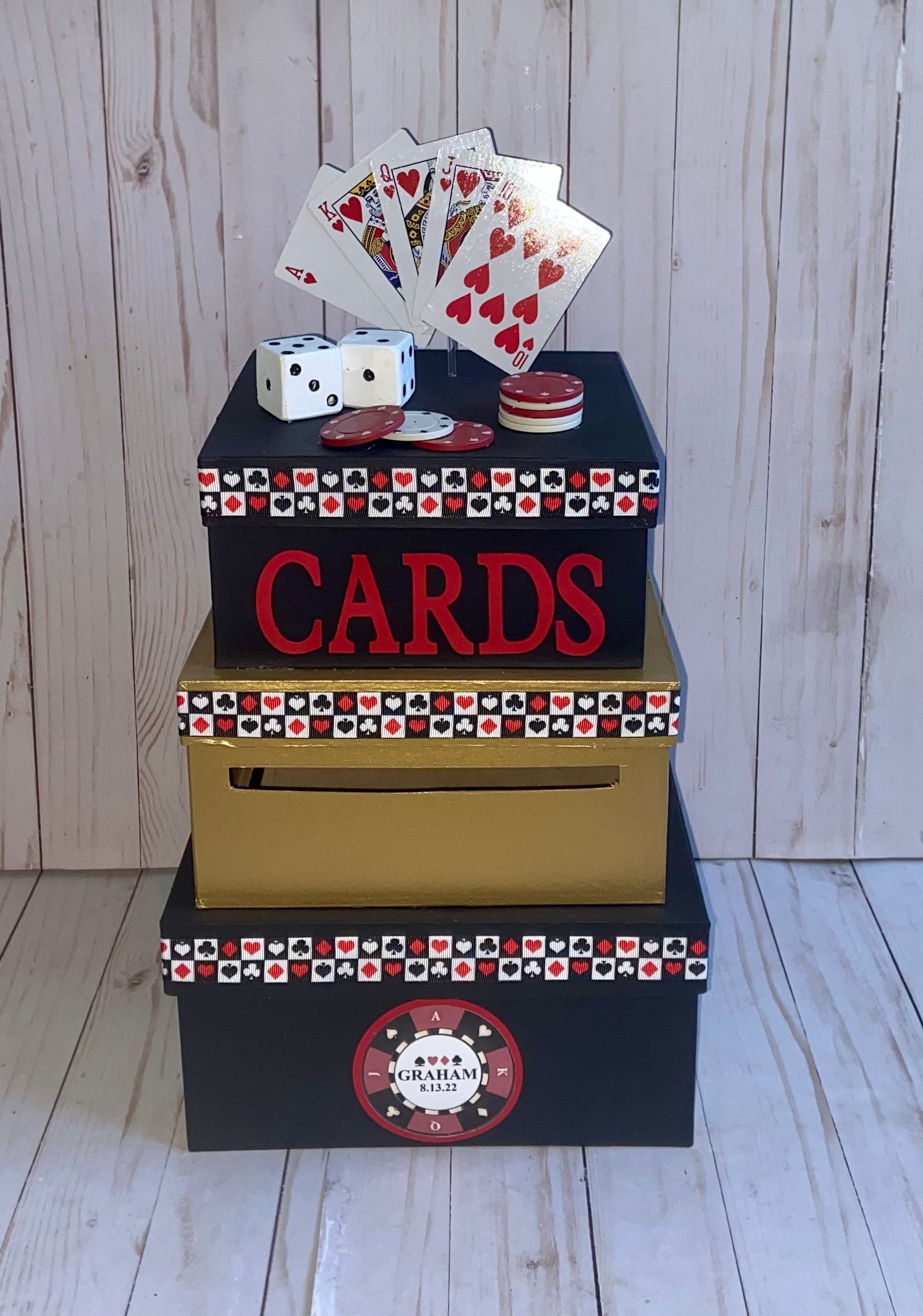 Custom Card Box Bar Mitzvah Birthday 3 Tier Card Holder Etsy