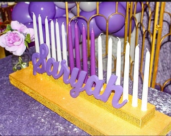 Sweet 16, Bar Mitzvah, Bat Mitzvah, Puesto de nombres, Ceremonia de velas, Portavelas, Portavelas, Candelabro