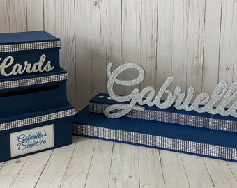 Candelabra and Cardbox Set, Sweet 16, Bat Mitzvah, Bar Mitzvah, Candle Ceremony and Cardbox Set