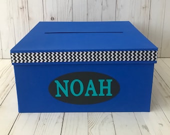 Caja de tarjetas de 1 nivel, Colores personalizados, Boda, Bar o Bat Mitzvah, Cumpleaños