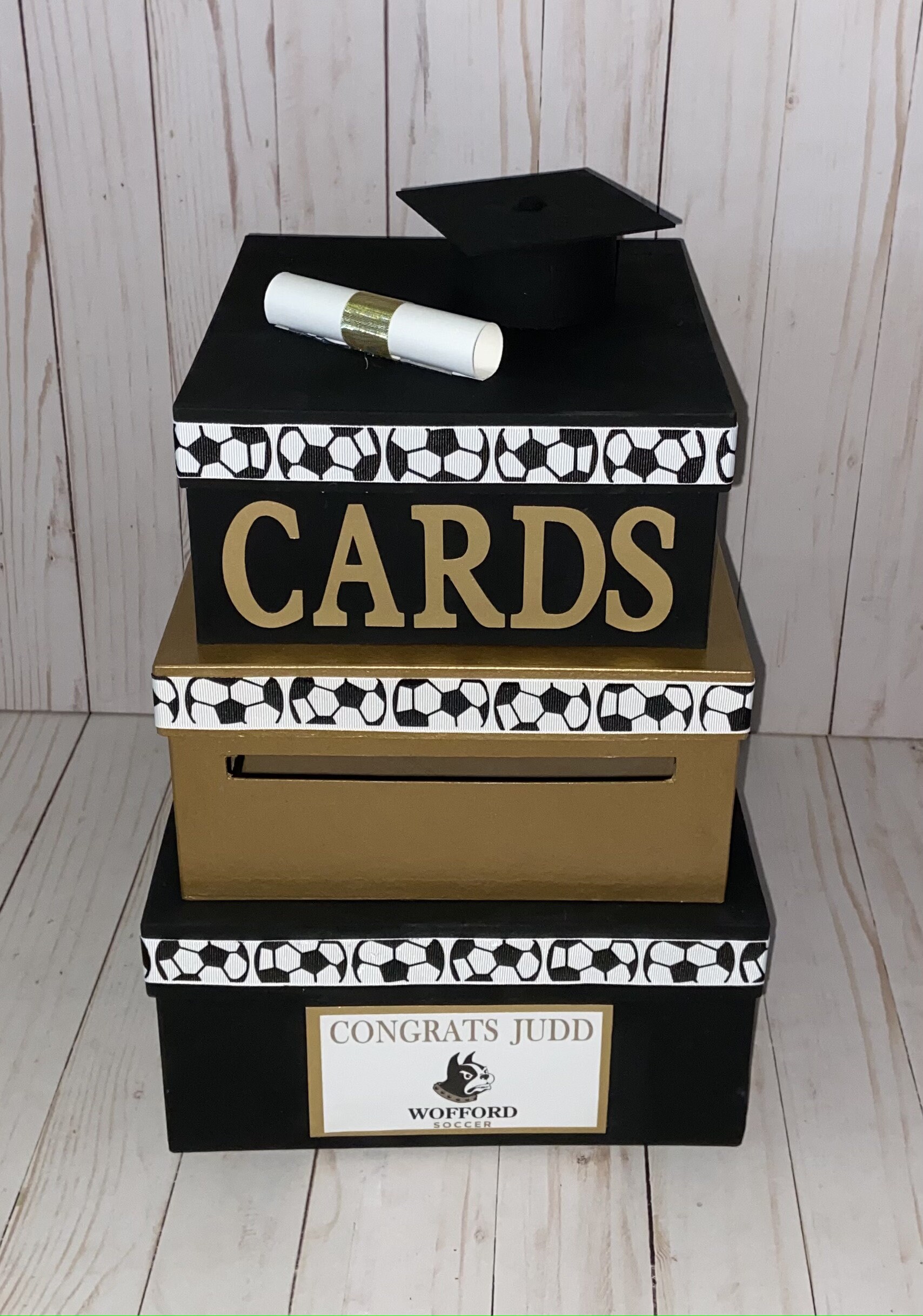 Custom Graduation Card Box, 3 Tier, Card Holder, Square, College or ...