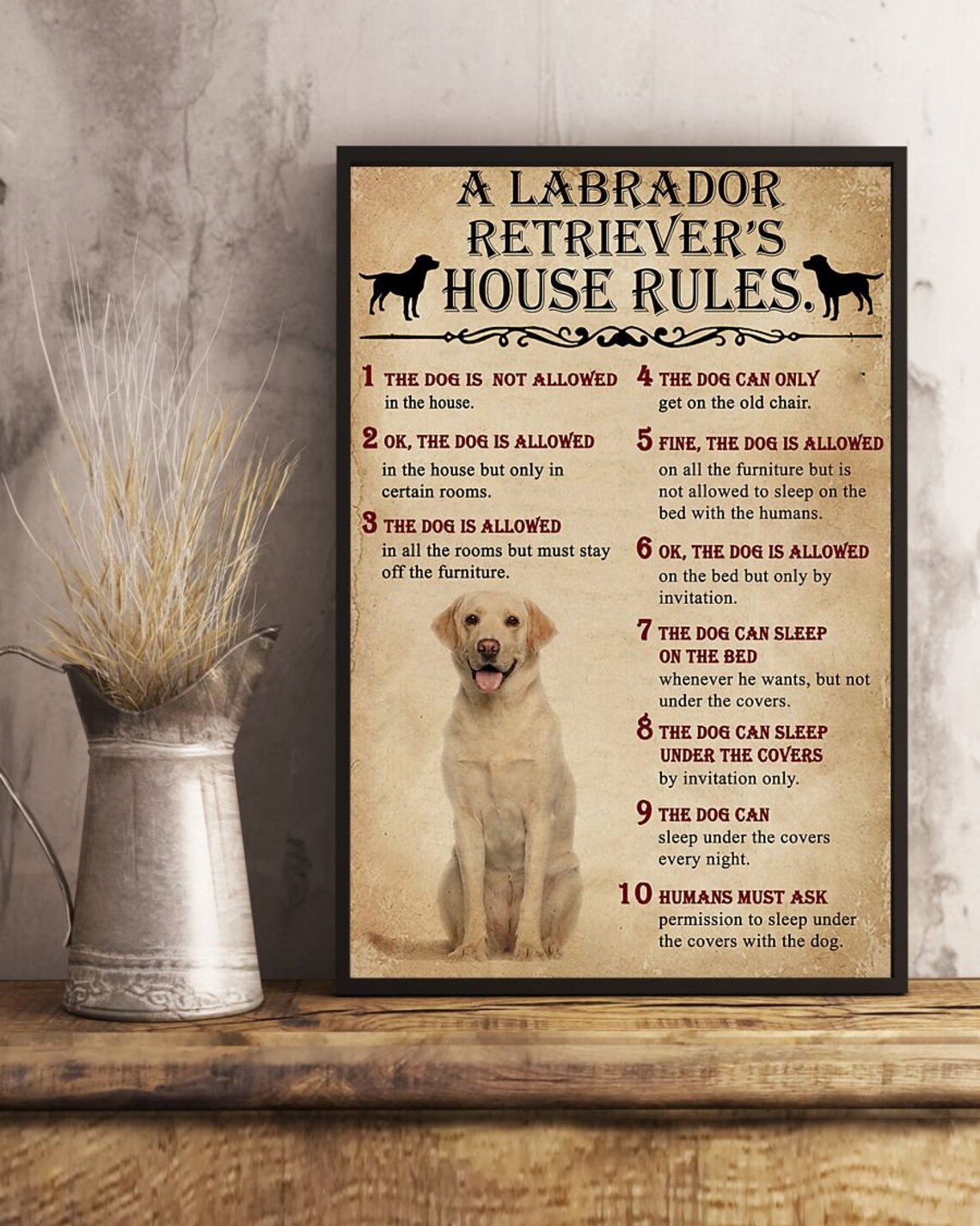 the-dog-house-rules-a-labrador-retriever-vertical-poster-love-etsy