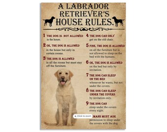 Novelty House Rules Dog Signs Various Breeds Set B 