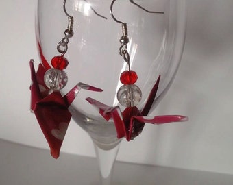 Origami crane earrings