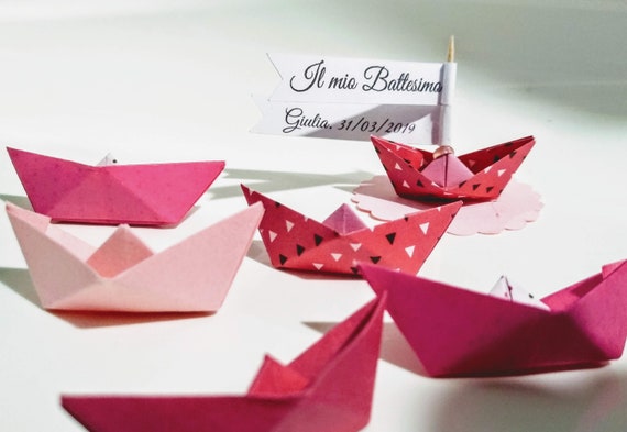 Segnaposto Natalizi Origami.Barchette Segnaposto Tag Origami Barca Origami Etsy