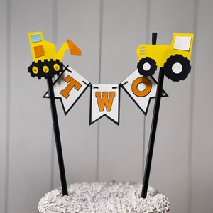 Construction Theme Cake Topper / Construction Theme Cake Bunting Topper / Construction Theme Birthday Party