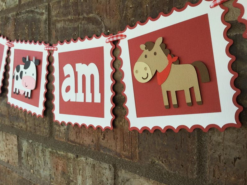 Farm themed I am 1 banner, Barn themed birthday, Farm themed highchair banner, Barn themed highchair banner, Farm themed first birthday image 2