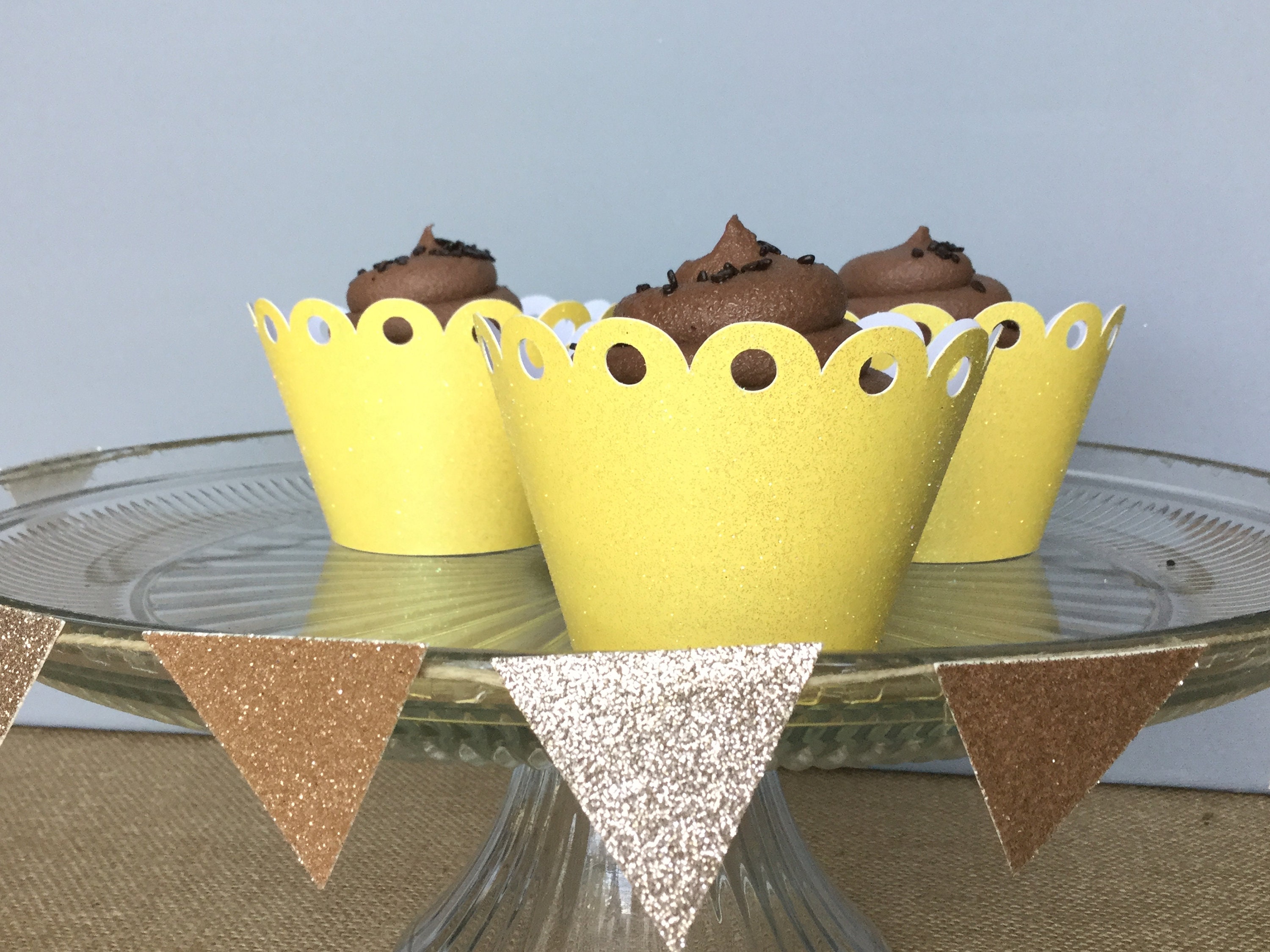 Yellow cupcake wrappers Lemonade Party Decorations Mom To Bee Party Decoration Construction Theme Cupcake Wrapper Yellow