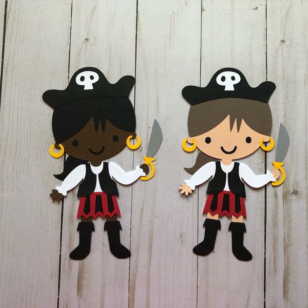 Girl Pirate Cutout / Boy Pirate Die Cut / Pirate Theme Birthday Party Decorations / DIY Party Decorations / Pirate Theme Baby Shower