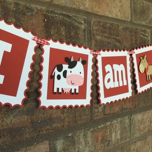 Farm themed I am 1 banner, Barn themed birthday, Farm themed highchair banner, Barn themed highchair banner, Farm themed first birthday image 1