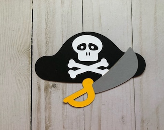 Pirate Theme Cutouts / Pirate Theme Pirate Hat Cutout / Pirate Theme Diecuts / DIY Pirate Theme Decorations / Pirate Theme Party Decorations