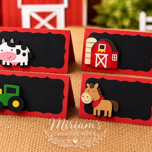 Farm Food Label Tent Cards, Barnyard Party Decorations, Buffet Food Signs, Baby Shower Decor