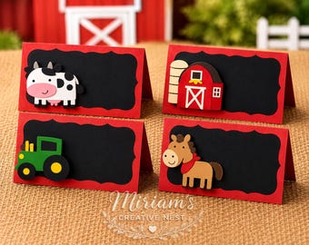 Farm Food Label Tent Cards, Barnyard Party Decorations, Buffet Food Signs, Baby Shower Decor