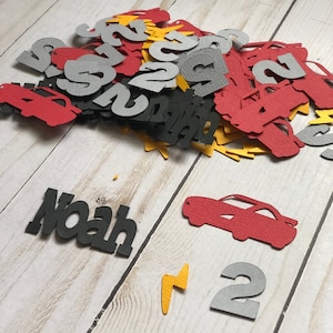 Personalized Race Car Theme Confetti / Race Car Theme Birthday Party Decorations / Personalized Table Top Confetti / Race Car Theme Party