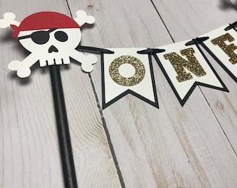 Pirate Theme Cake Topper / Pirate Theme Party Decorations / Pirate Cake Decorations / Ah Hoy Matey Theme Party Decorations / Pirate Birthday