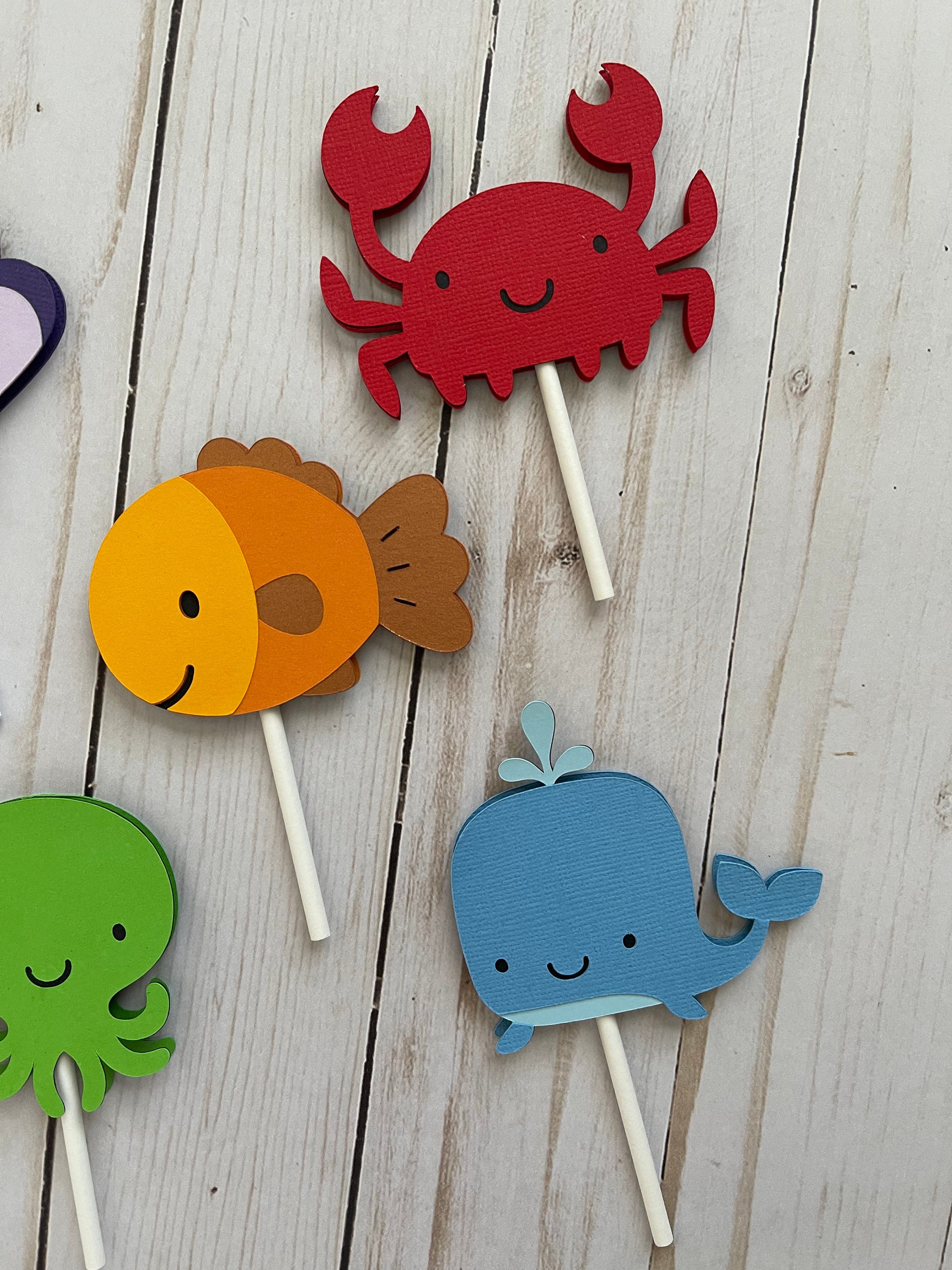 Under the Sea Cupcake Toppers / Ocean Themed Party Decorations Etsy
