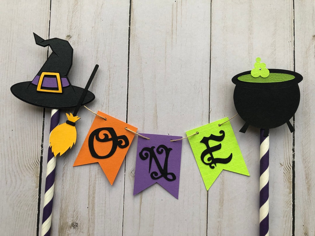 Knana 15Pcs Witch Cake Topper Set - Halloween Party Decorations For Witch Theme Birthdays