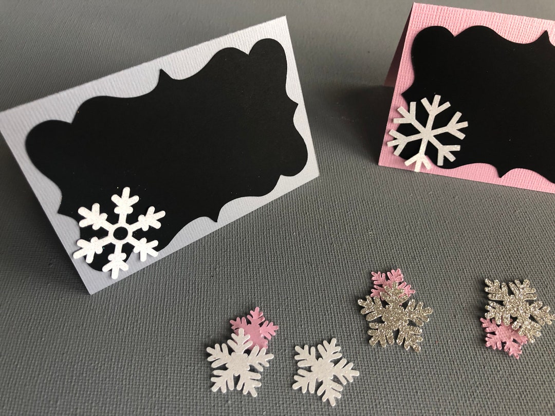 Winter Onederland Snowflake Food Tent Cards: Black Label Party Decor - Etsy