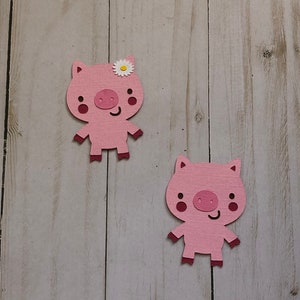 Pig Die Cuts / Pig Cutouts / DIY Farm Theme Party Decorations / DIY Farm Theme Cupcake Toppers / DIY Farm Theme Banner / Farm Party