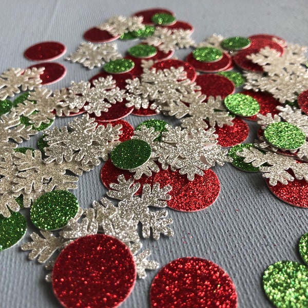 Christmas Confetti / Christmas Party Decorations / Winter Wonderland Party / Holiday Party Decorations / Christmas Birthday Party Confetti