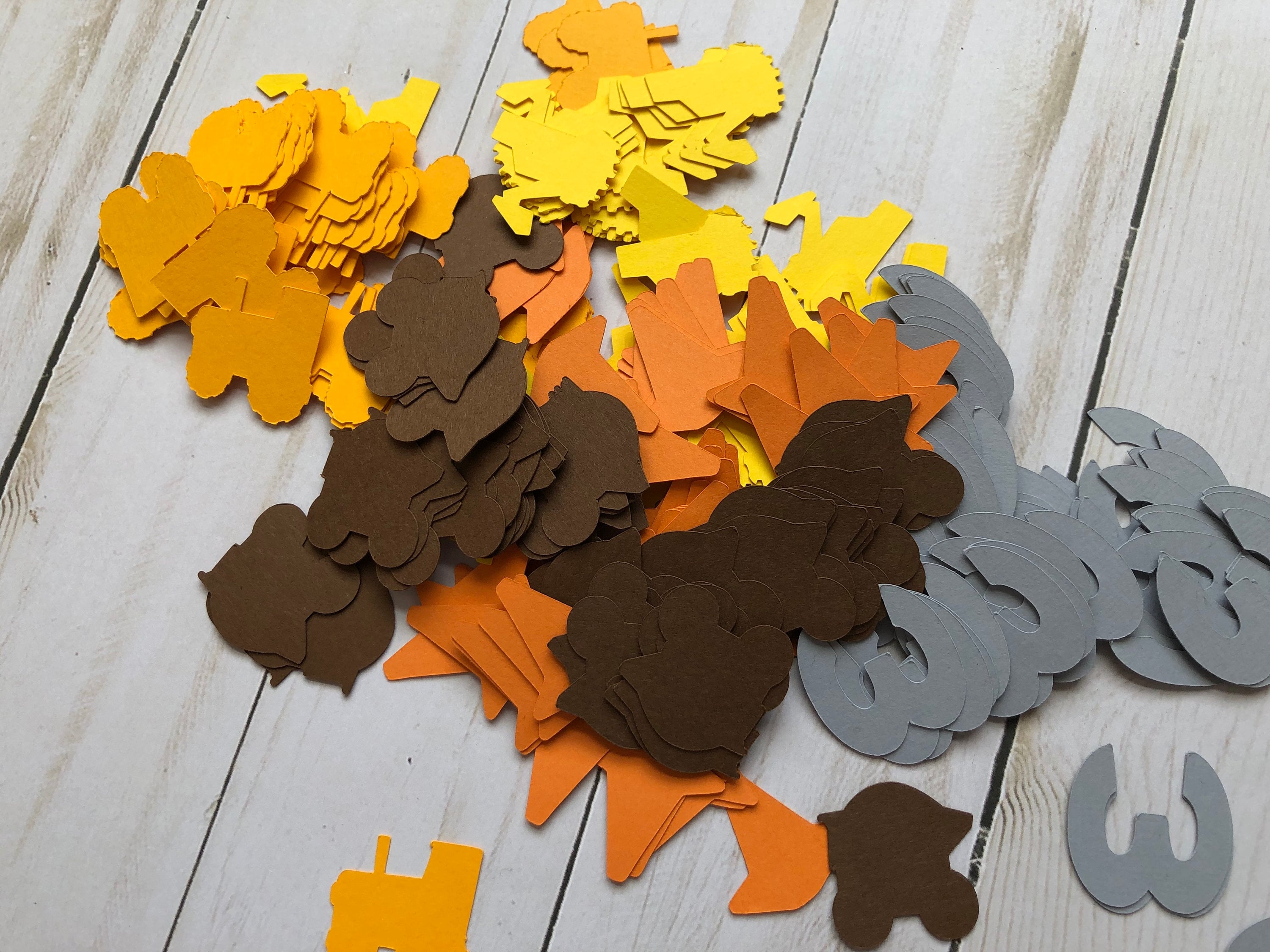 Construction themed table confetti 250 pieces Under construction themed birthday party Under construction themed decorations