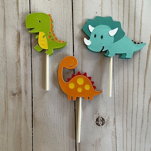 Dinosaur Cupcake Toppers: Birthday Party Decorations