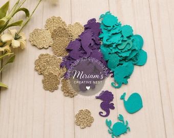 Mermaid Table Confetti, Mermaid Birthday Decorations, Under The Sea Party Decor, Ocean Theme
