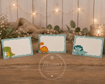 Dinosaur Party Food Tent Cards: Birthday Baby Shower Decor