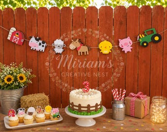 Farm Animal Garland, Barnyard Theme Party Decorations