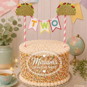 Taco Twosday Cake Topper: Fiesta Party Decorations