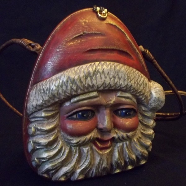 Timmy Woods Beverly Hills Collection hand carved Santa Clause Purse made in Philippines
