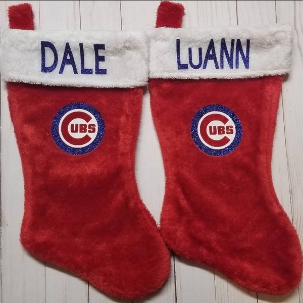 Chicago Cubs Custom Christmas Stocking Cubbies Baseball Personalized