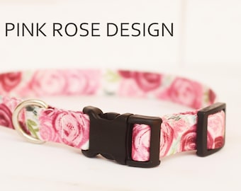dog collar with roses