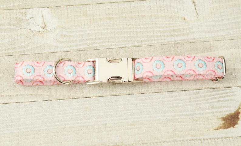 blue and pink donuts donut dog accessory donut dog collar Pink Donut Dog Collar