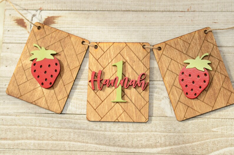 Highchair Banner 1st birthday Strawberry Highchair Banner Strawberry Party Strawberry Birthday Decoration Strawberry Theme