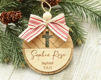 Baptism Ornament - Baptism Gift, Personalized Baptism Christmas Tree Ornament