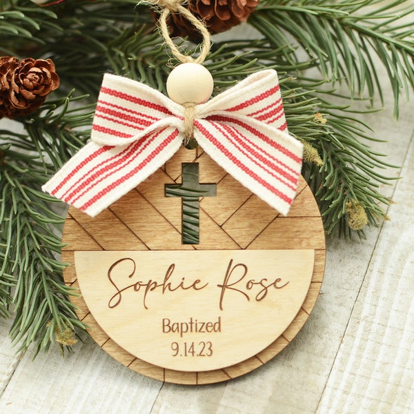 Baptism Ornament - Baptism Gift, Personalized Baptism Christmas Tree Ornament