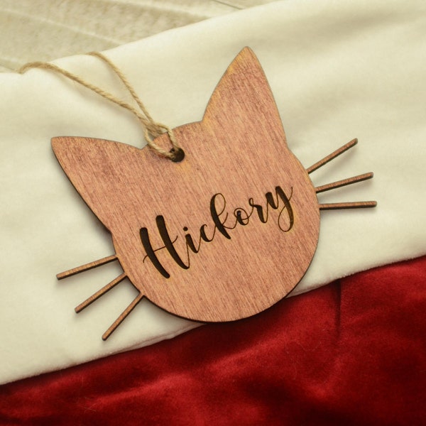 Cat Stocking Tag - Custom Stocking Tag, Kitten stocking tag