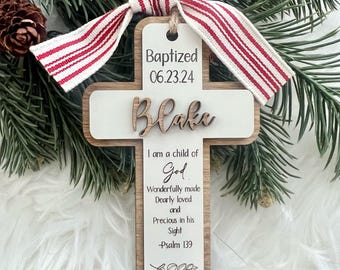 Baptism Ornament - Baptism Gift, Psalm 139, Child of God ornament