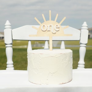 1st Birthday Cake Topper - sun cake topper, boho cake topper, around the sun cake topper wood